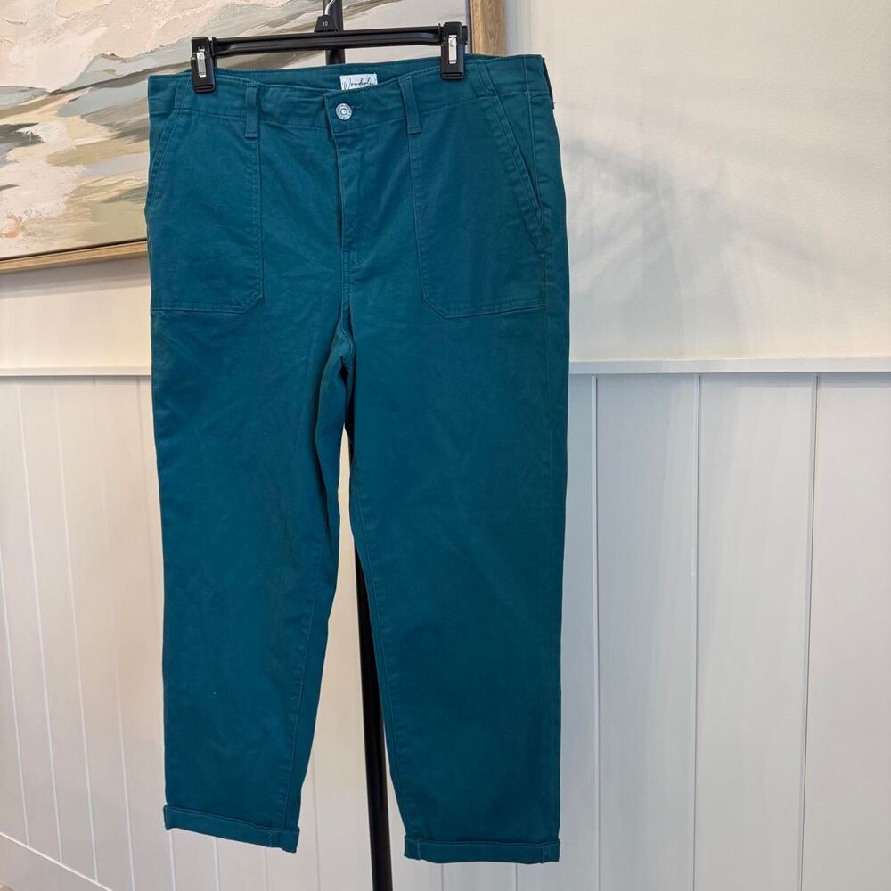 Wonderly Women's Green and Blue Trousers